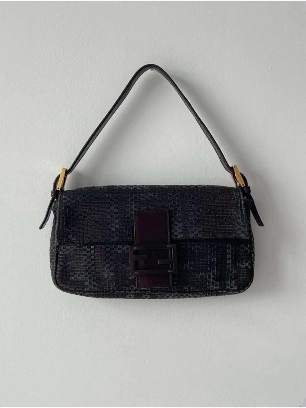 Fendi Woven Leather Baguette